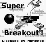 Super Breakout title screen for GameBoy